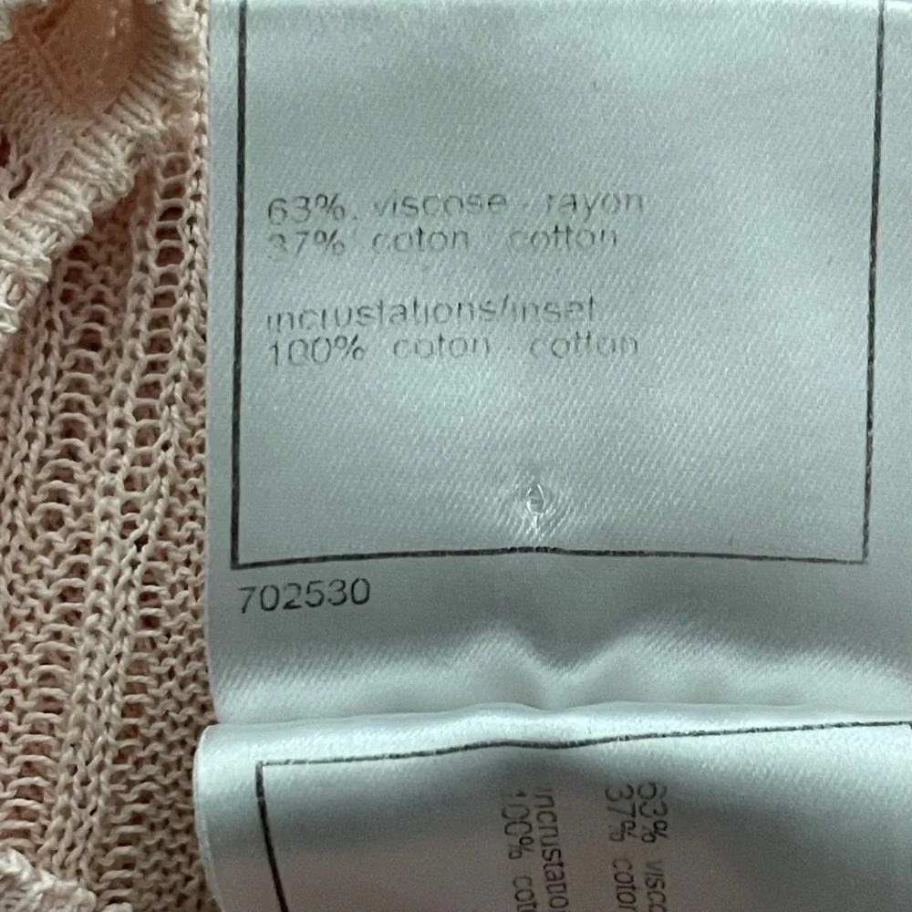 CHANEL Pink Flutter Sleeve Lightweight Knit Top
